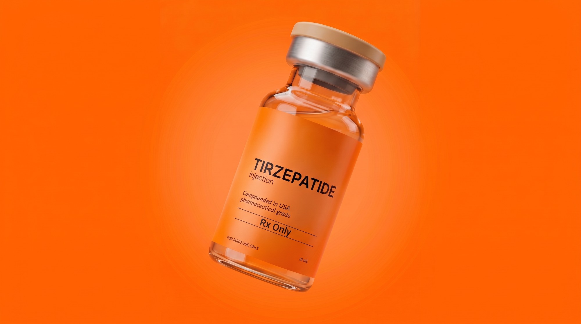 Compounded tirzepatide vial, Rx only